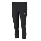 Calza deportiva Puma Active 3/4 negra con logo estampado en la pierna.