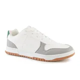 Championes deportivos American Sport modelo Tito, color blanco con detalles en gris y verde.