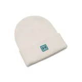 Gorro de lana Under Armour modelo Half Time, color blanco con logo bordado en azul.