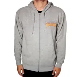 Canguro gris con cierre y capucha, con logo Thrasher Flame estampado en el pecho.