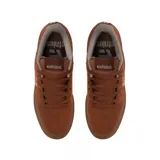 Championes grises de skate marca Etnies, modelo Marana, con logo blanco en el lateral, cuello acolchado con interior azul y suela blanca con base marrón.