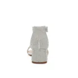 Sandalia de fiesta negra con pulsera al tobillo y taco bloque.