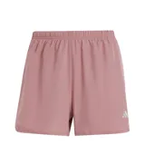 Short deportivo Adidas Run It color rosa salmón, con cintura elástica, calza interior incorporada y logo reflectivo.