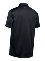 Chomba Under Armour Tech Polo para hombre, de color negro con logo en el pecho y detalles en gris en el cuello. Confeccionada con tejido UA Tech™ de secado rápido y corte holgado.
