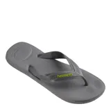 Ojotas Havaianas Top Max Comfort de goma color negro, con tira de dedo y suela antideslizante.