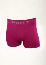 Boxer rojo de microfibra sin costuras, con cintura elástica con el logo de la marca en gris.