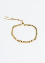 Pulsera ajustable de acero quirúrgico hipoalergénico, con diseño de doble eslabón y un ancho de 3mm.