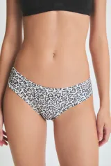 Culotte con estampado de corazones en tonos marrones y blancos.