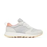 Zapatillas urbanas Merrell Alpine 83 para mujer, color gris claro con detalles en rosa pastel. Confeccionadas en cuero de gamuza y textil, con cordones y forro de microfibra reciclados.