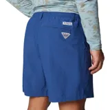 Short de baño azul con cintura elástica ajustable con cordón, bolsillos laterales de malla y bolsillo trasero con cierre. Calzoncillo interior de malla. Ideal para pesca y actividades acuáticas.