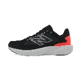 Championes de running New Balance, color negro con detalles en gris y naranja.