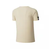 Remera negra de manga corta con cuello redondo y logo de los New York Yankees estampado en el pecho.
