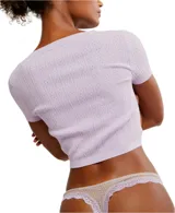 Colaless de encaje color celeste con pequeños lunares.