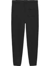 Pantalón de jogging negro de algodón, con cordones ajustables en la cintura, tres bolsillos, bajos elásticos y logo bordado de Tommy Jeans en la parte delantera.
