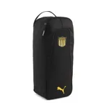 Bolso botinero Puma del Club Atlético Peñarol, color negro con detalles en amarillo. Presenta el escudo del club y el logo de Puma estampados.