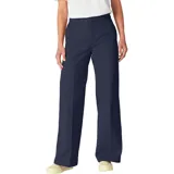 Pantalón azul marino de trabajo, corte wide leg.