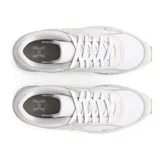 Zapatillas urbanas Under Armour W Essential Runner, color negro con detalles en blanco y suela marrón.
