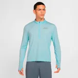 Remera de running Nike Pacer Flash para hombre, color celeste con cierre parcial y logo reflectivo.