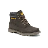 Bota de trabajo Caterpillar modelo Colorado 2.0, color marrón oscuro, con capellada de cuero nobuck engrasado, forro 100% reciclado, plantilla acolchada, suela de goma resistente y construcción Strobel.