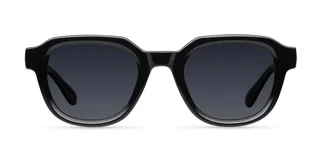 Gafas de sol negras con montura redonda con ángulos marcados. Lentes TAC polarizadas alemanas con protección UV400, recubrimiento Antiscratch y Superhydrophobic.