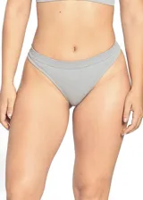 Bombacha colaless blanca con textura acanalada (rib).