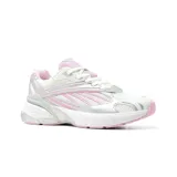 Championes deportivos Hi-Tec Vektor para mujer, color blanco con detalles en rosa y plateado.