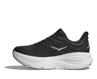 Championes Hoka Bondi 9, color negro con suela blanca, ideales para running.