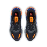 Championes Puma RS-X Geek de hombre, color negro con detalles en gris, azul y naranja. Zapatillas de estilo retro con revestimientos de nubuck y gamuza.