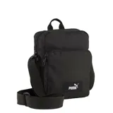 Bandolera Puma Academy Portable color negro con logo blanco estampado en el frente.