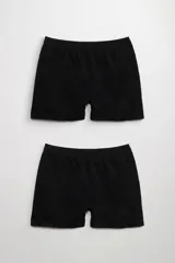 Pack de dos boxers negros de microfibra con cintura elástica.