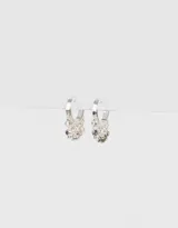 Aros argollas plateados con colgantes de strass.