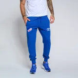 Pantalón de jogging azul con cintura elástica y cordón ajustable. Presenta el escudo del Club Nacional de Football y el logo de Umbro en la pierna izquierda.