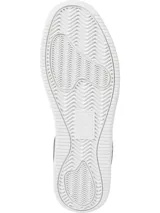 Zapatillas Tommy Jeans Essential de cuero blanco con detalles en verde oliva y azul marino. Presentan el logo de la marca en el lateral y suela de goma blanca.