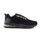 Championes deportivos urbanos American Sport Airtech Dina, color gris claro con detalles en gris oscuro y rosa. Capellada de tejido de punto, ajuste con cordones, suela blanca con cámara de aire rosa y logo "AS" en el talón.
