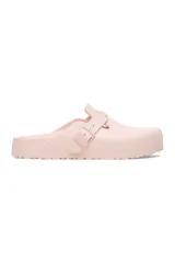 Zuecos Birkenstock Boston Eva color rosa claro, con hebilla ajustable y plantilla anatómica.
