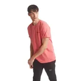 Remera manga corta color rojo con estampado pequeño en el frente.