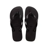 Ojotas Havaianas Top Lady color negro con textura en la plantilla y logo en las tiras.