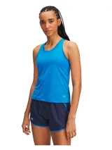 Musculosa deportiva Under Armour Launch Singlet para mujer, color azul.
