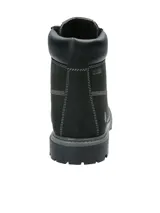 Bota de cuero negra Hush Puppies modelo Negam, con ajuste de cordones, suela de goma y membrana interior resistente al agua.