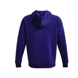 Campera con capucha Under Armour Rival Fleece FZ para hombre, color azul con logo pequeño en el pecho. Confeccionada en forro polar de mezcla de algodón de peso medio con interior cepillado, capucha cruzada ajustable, bolsillo delantero tipo canguro, puños y dobladillo acanalados.