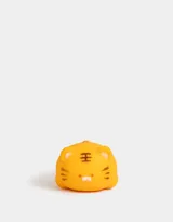 Llavero con forma de cabeza de tigre, color naranja.