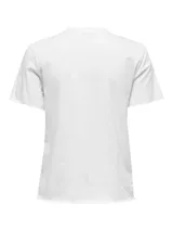 Remera blanca de algodón con cuello redondo y mangas cortas. Estampado frontal de calavera con flores y la frase "Take nothing for granted".