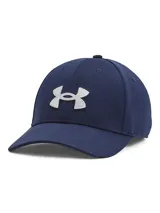 Gorro Under Armour blanco con logo negro bordado en el frente.
