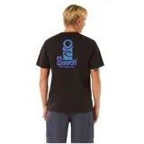 Remera de manga corta color negro, con logo Rip Curl en el pecho y tejido Vaporcool.