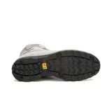 Bota de cuero color gris claro, con cordones y suela de goma negra. Cuenta con tecnología impermeable y plantilla de espuma EVA para mayor confort.