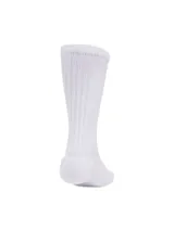 Medias de algodón unisex color blanco, con diseño arrugado en la parte superior.