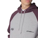 Buzo con capucha O’Neill de diseño bicolor. Cuerpo gris y mangas bordó, con doble logo estampado en el frente. Interior cálido y corte clásico para uso urbano o recreativo.