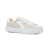 Championes Skechers Eden LX Rich Tones, color blanco con detalles en gris. Capellada de cuero sintético y gamuza con detalle lateral en forma de "S". Plantilla Skechers Air Cooled Memory Foam.