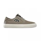 Championes Etnies Barge Plus color gris topo, de corte bajo, capellada de lona, logo de la marca en el lateral y suela vulcanizada blanca.