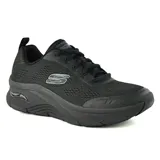 Championes Skechers Relaxed Fit Arch Fit D'Lux Sumner color negro. Capellada de tejido de punto técnico y material sintético. Plantilla extraíble Arch Fit con soporte en el arco plantar certificado por podólogos. Diseño Relaxed Fit que aporta amplitud y comodidad en la puntera y la zona del metatarso.